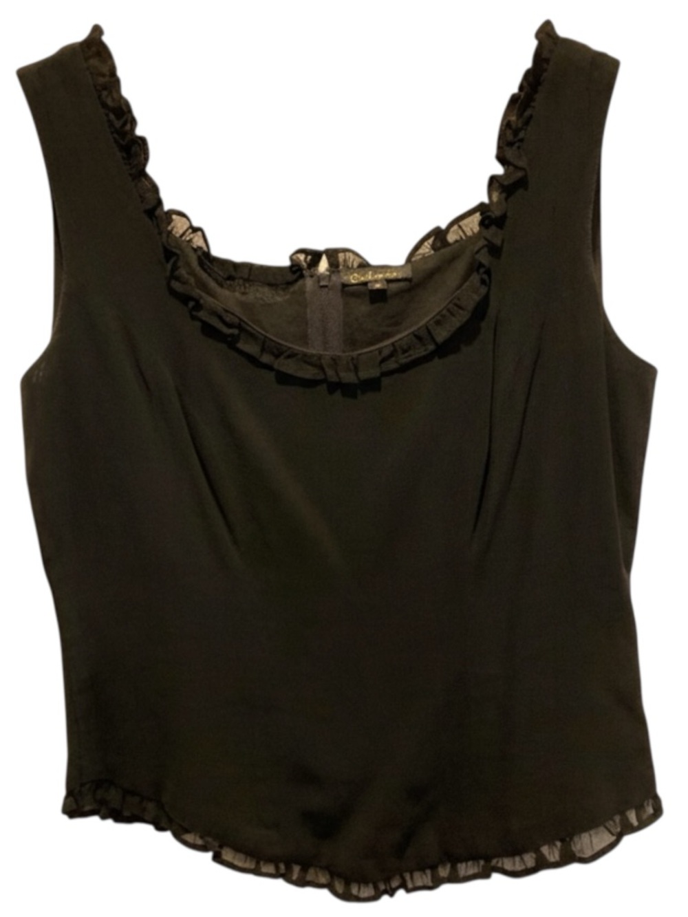 Ruffle-trim Chiffon Shell